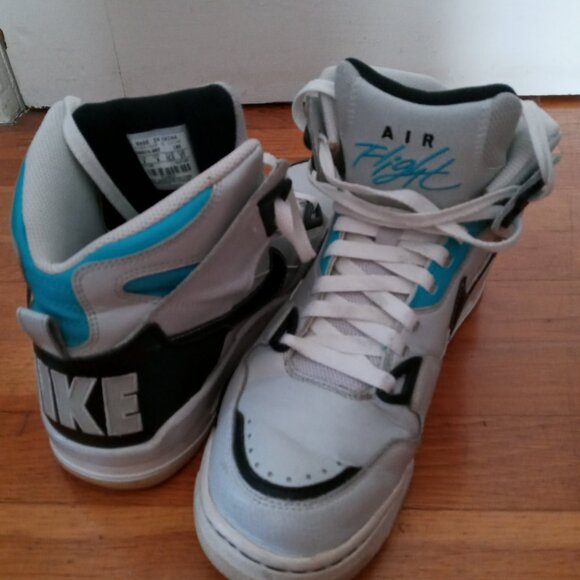 Nike Air Flight Condor High, Size US 9, Light Grey-Turquoise-Black - Picture 5 of 7